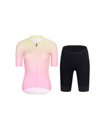 RIVANELLE Tricoul și pantaloni scurți de ciclism - ELEVATE - negru/roz/multicolor